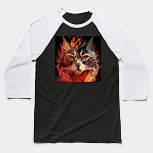 Fire Cat Baseball T-Shirt